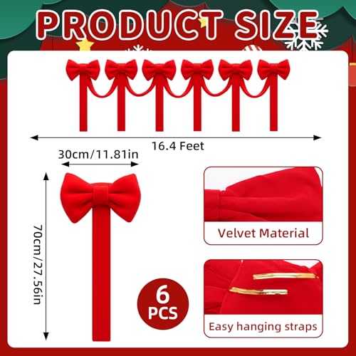 Velvet Bow Garland with 6 Pcs Large Bow F520