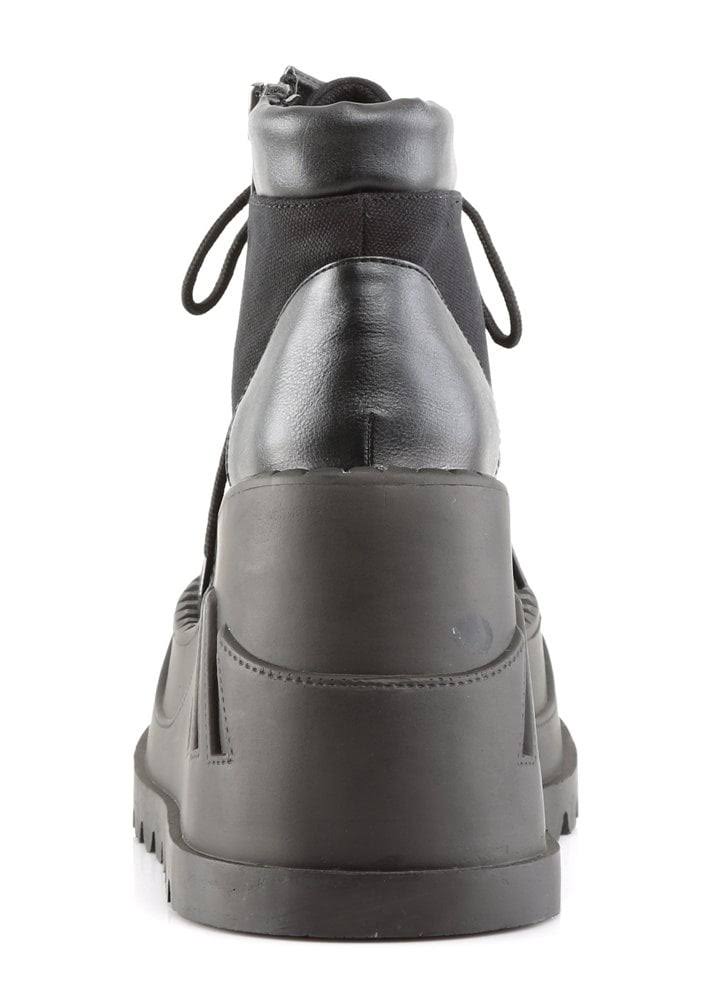 Black Canvas Vegan Leather Boots B353972