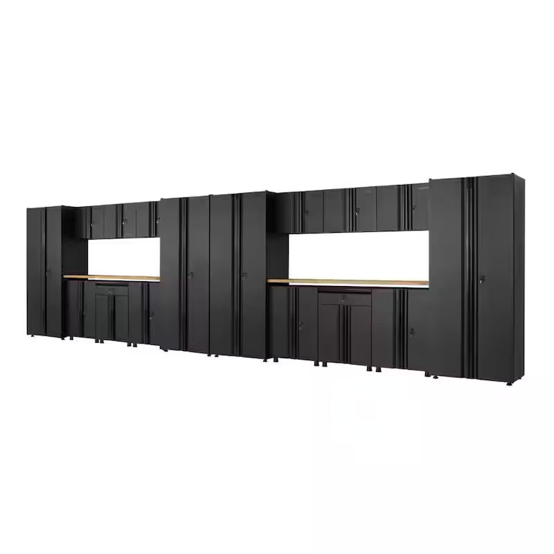18-Piece Welded Steel Garage Storage System in Black G52552