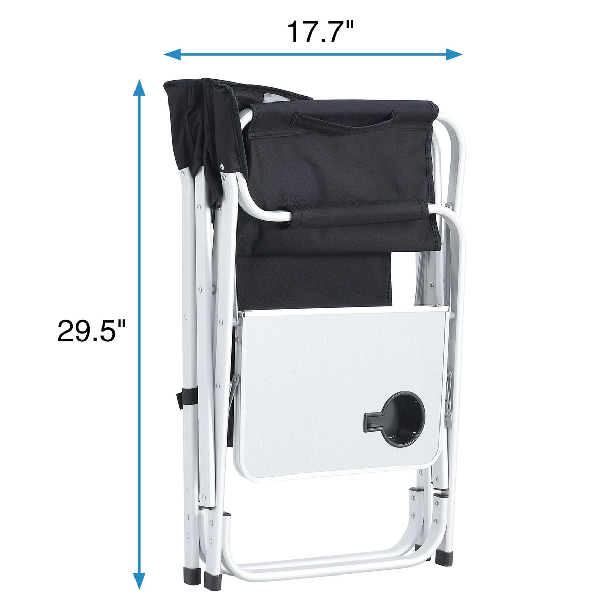 2-piece Padded Folding Chair with Side Table and Storage Pockets H421