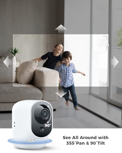 2K Indoor Pan/Tilt Security Camera with 5200mAh Battery B6114