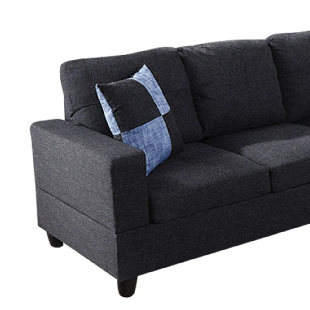 Gray Striped Right Chaise Sectional I77019