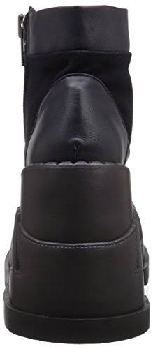 Black Canvas Vegan Leather Boots B353972