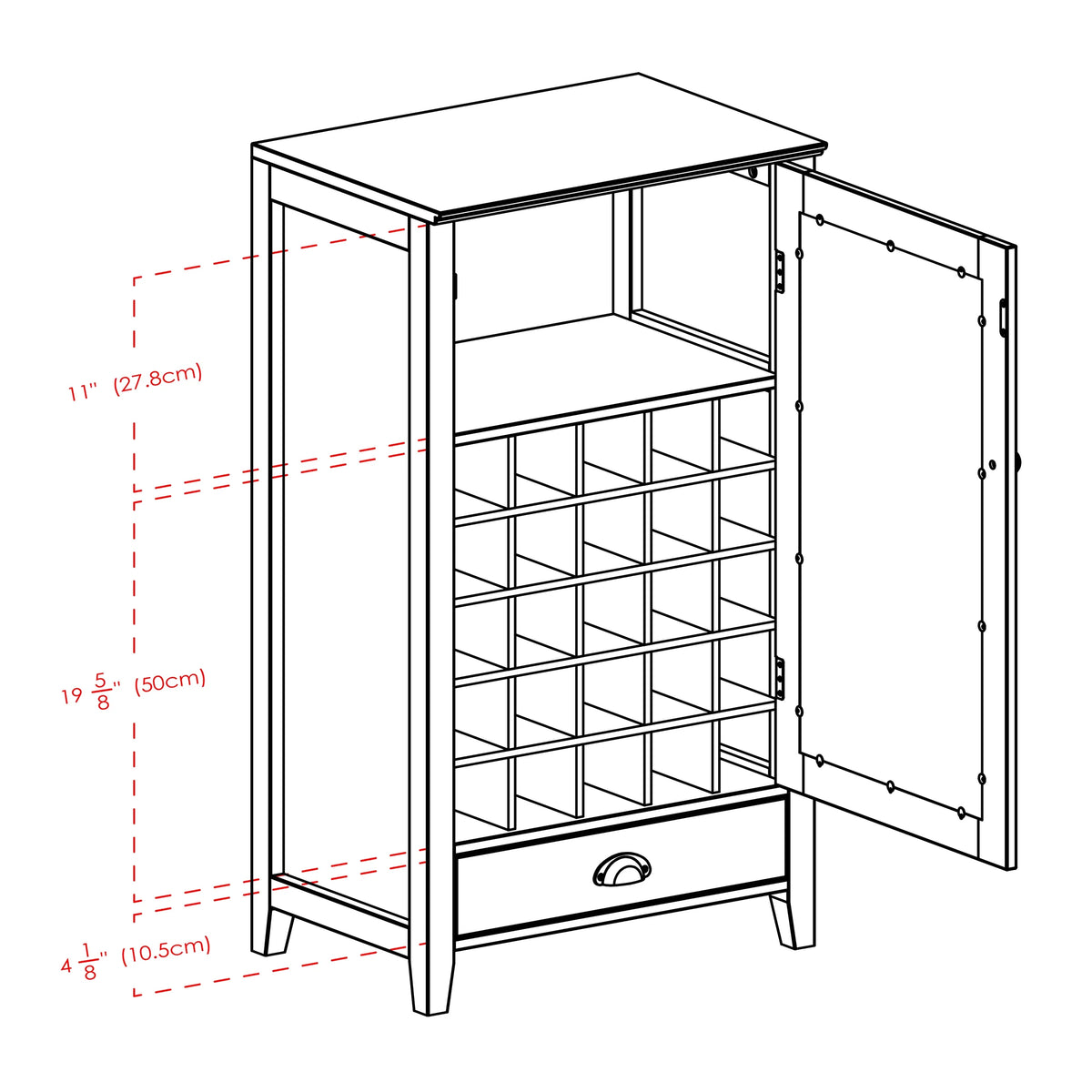 25-Bottle Modular Wine Cabinet S118854