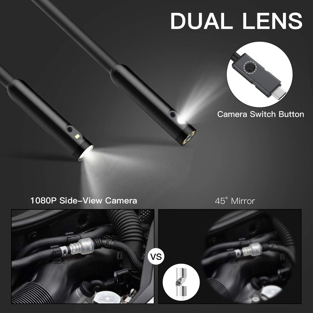 50ft Dual Lens Inspection Camera with Light H24506