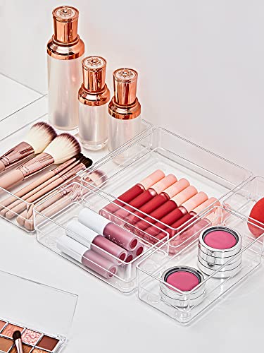 13-Piece Clear Drawer Organizer with Non-Slip Silicone Pads A6600