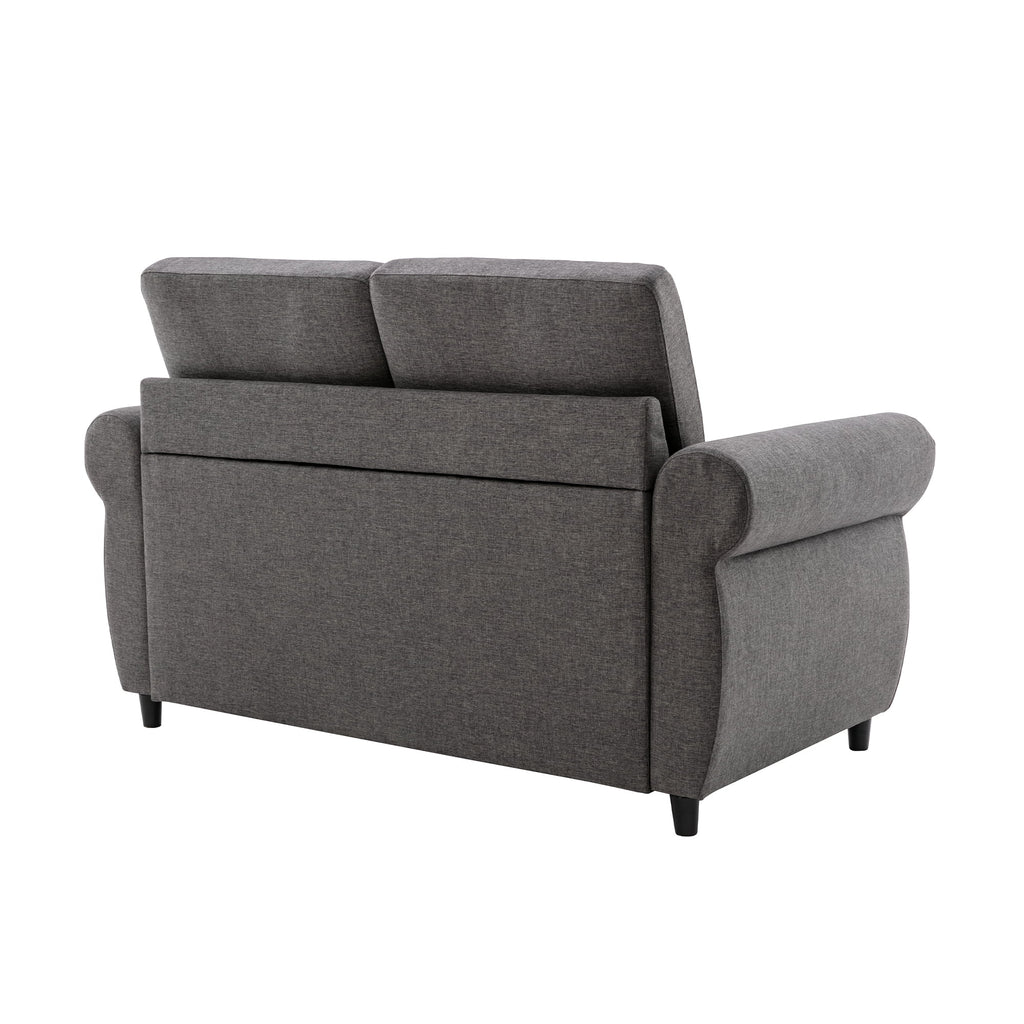 57.5" Gray Pull Out Sofa Bed with Twin Size Memory Mattress A19612
