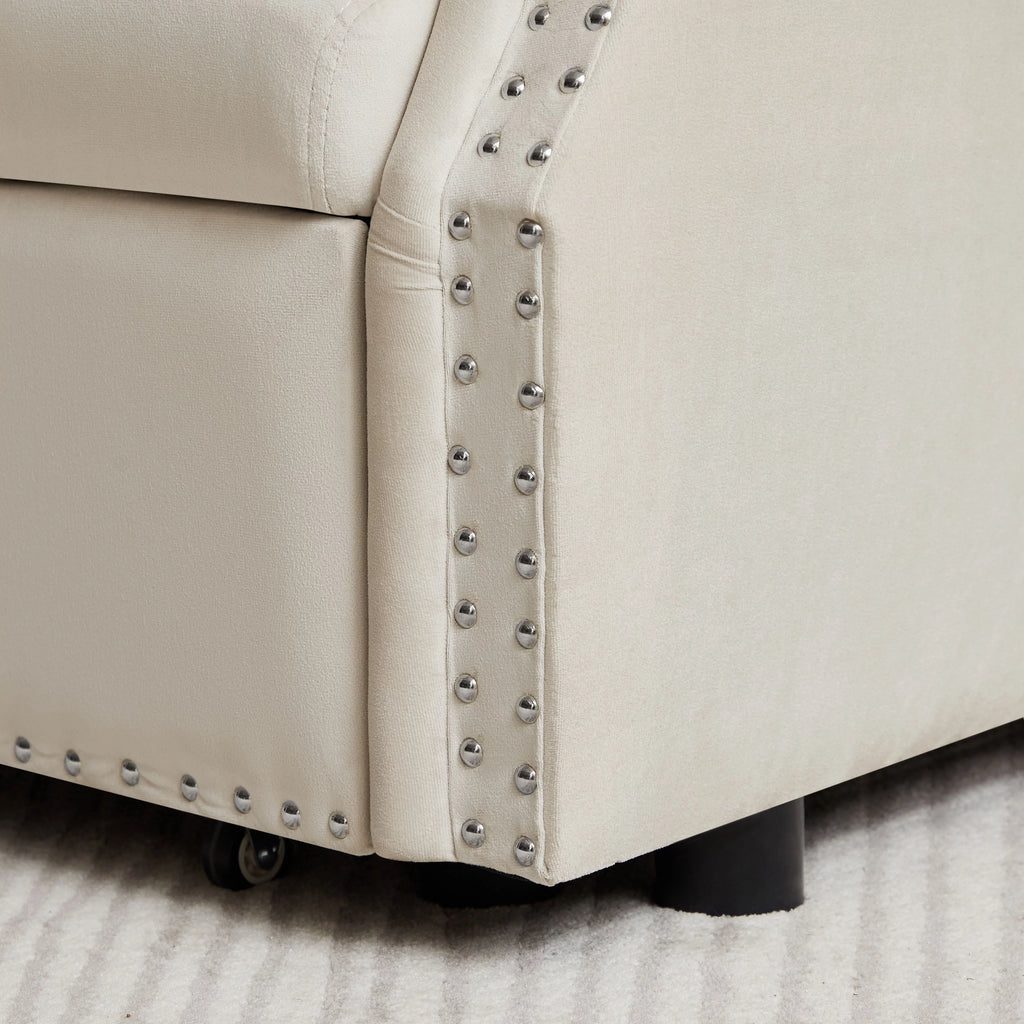 Velvet Convertible Sleeper Sofa Bed P311504