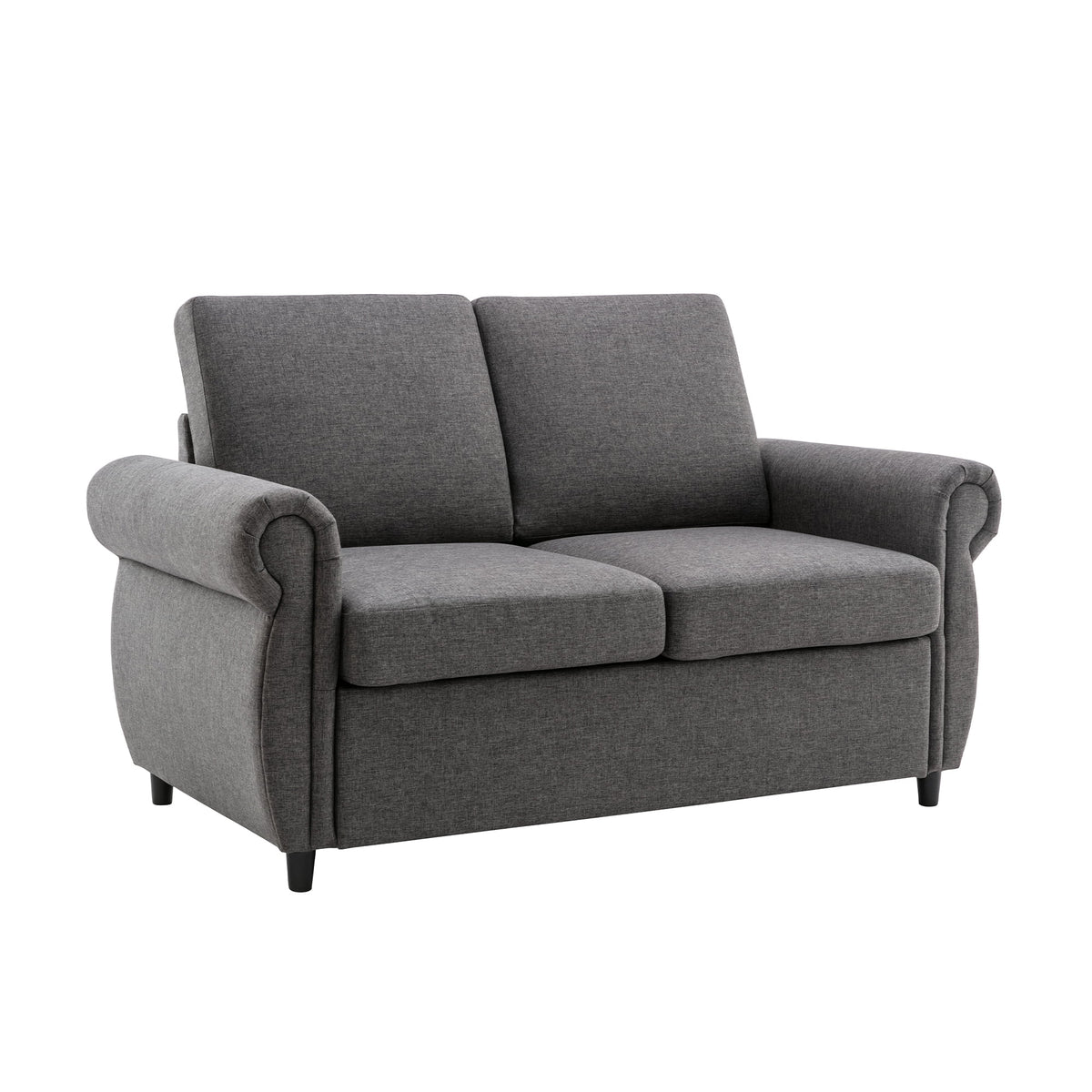 57.5" Gray Pull Out Sofa Bed with Twin Size Memory Mattress A19612