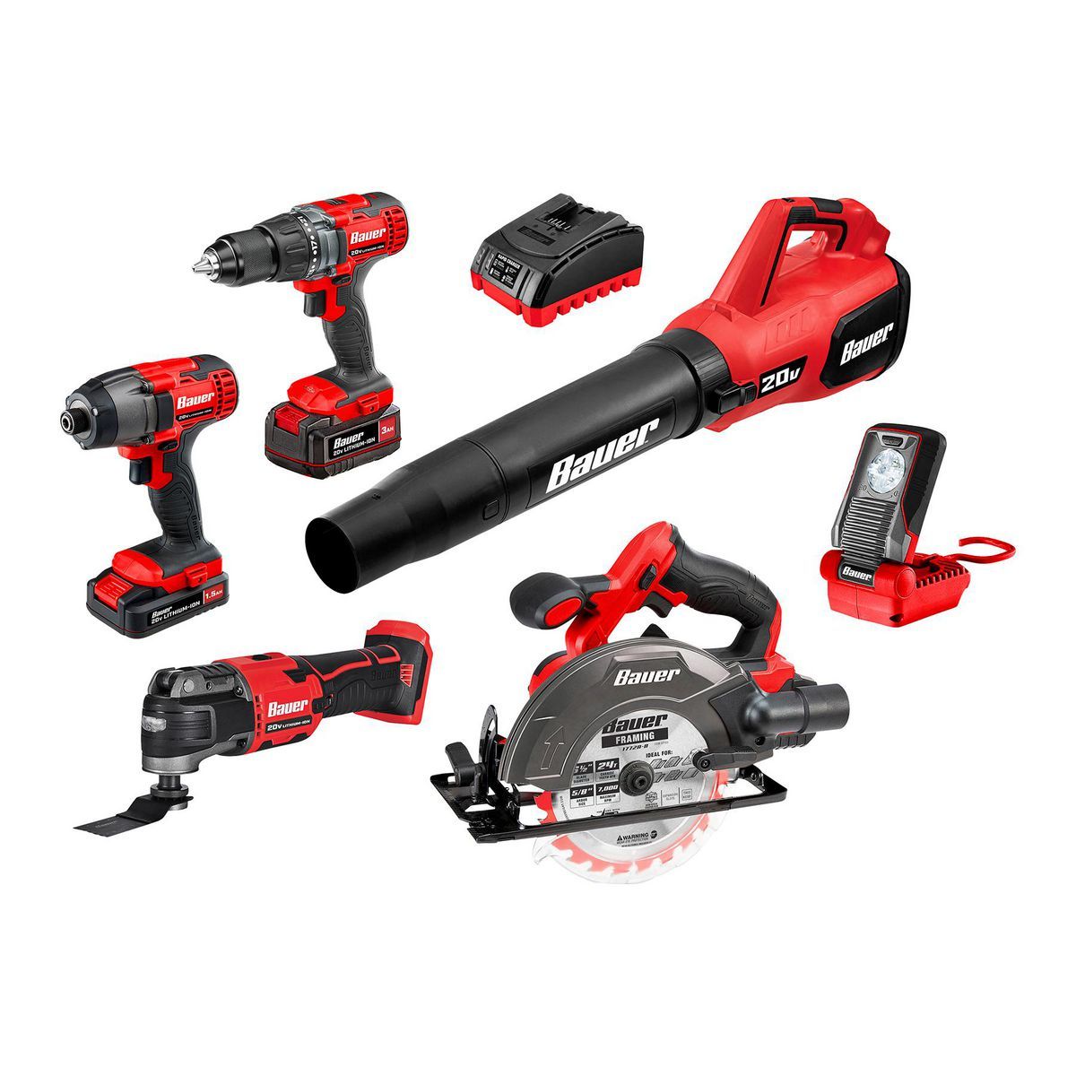 20V Cordless 6-Tool Combo Kit with Battery and Charger C21389