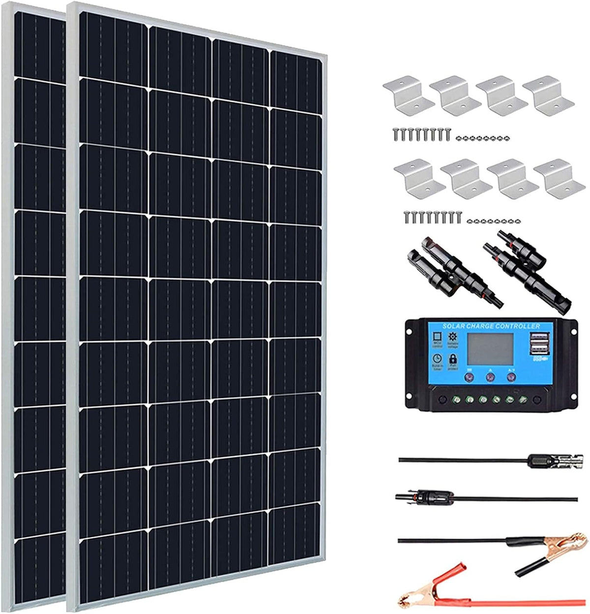 300 Watt 12V Monocrystalline Solar Panel Kit with 30A Charge Controller Z3748