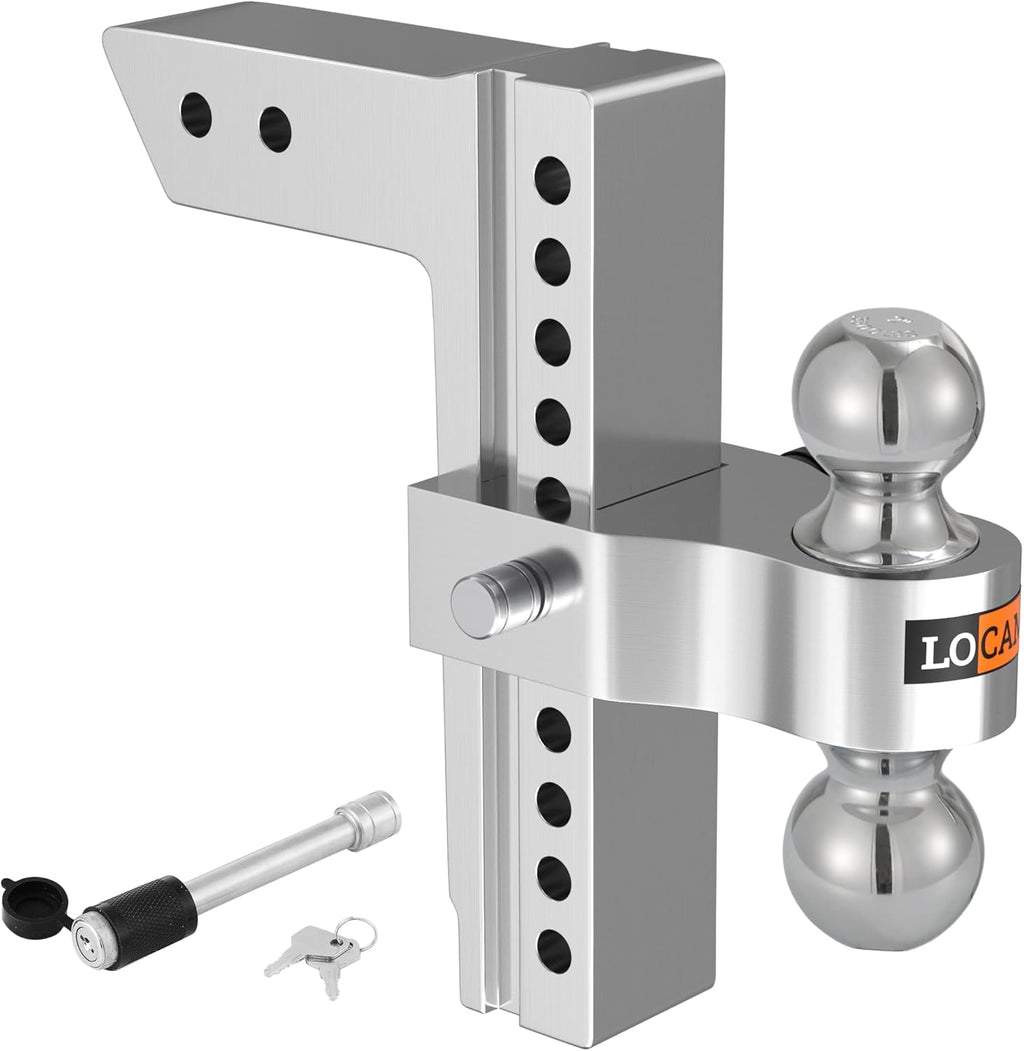 Adjustable Aluminum Trailer Hitch, Fits 2-Inch Receiver, 10-Inch Drop/Rise, 12,500 LBS U875989