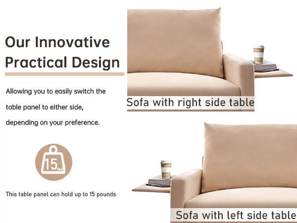 72.8" Linen Fabric 2-Seat Loveseat Sofa with Gold Metal Legs C6205