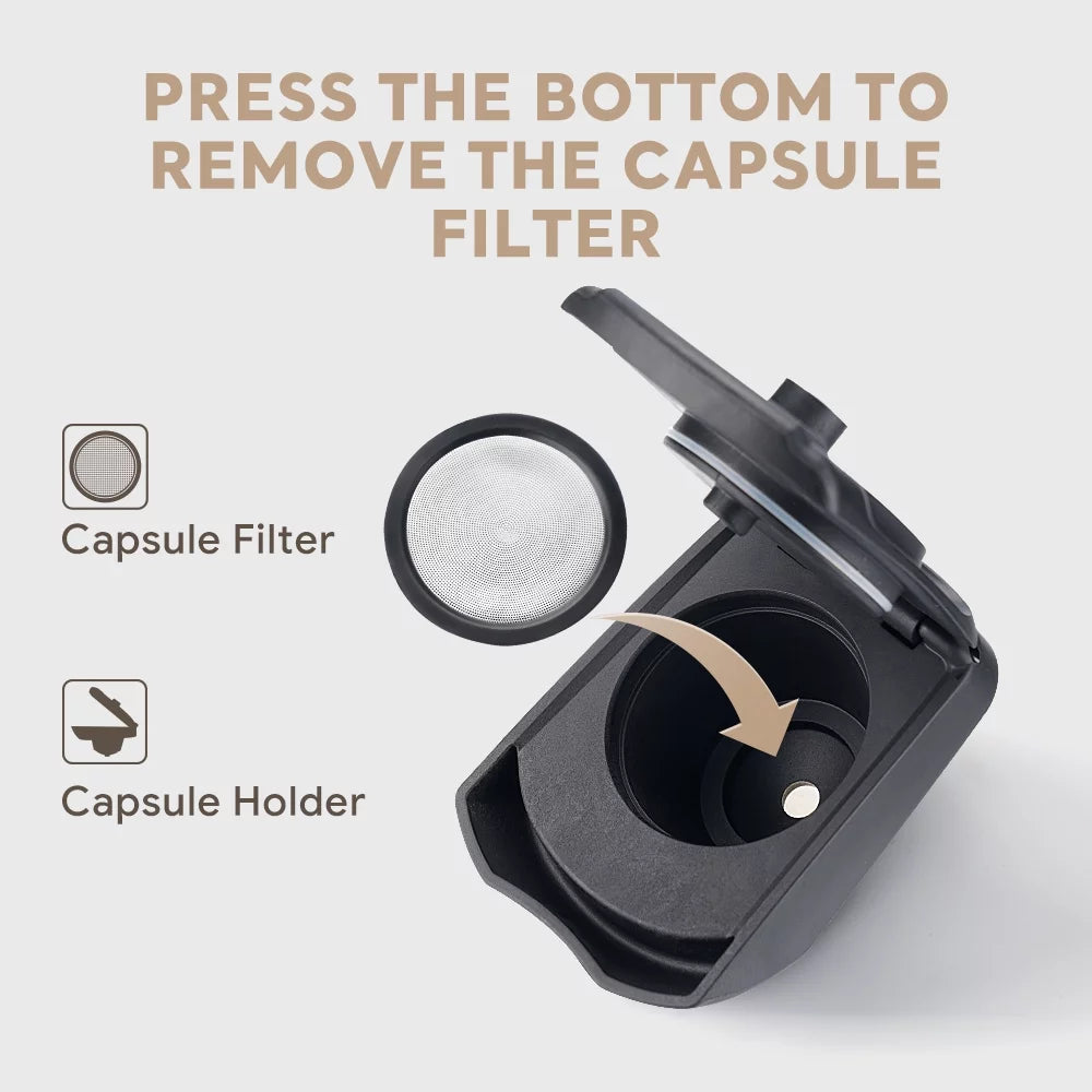 Reusable Coffee Adapter Pods Capsule Filter Refillable 1 Adapter + 1 Tamper W17258