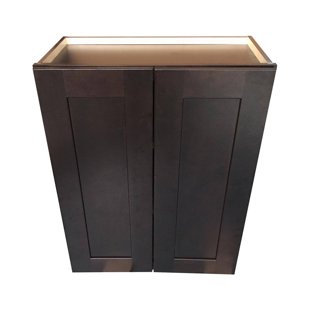Espresso Shaker Double Door Wall Cabinet with 2 Adjustable Shelves Z48889