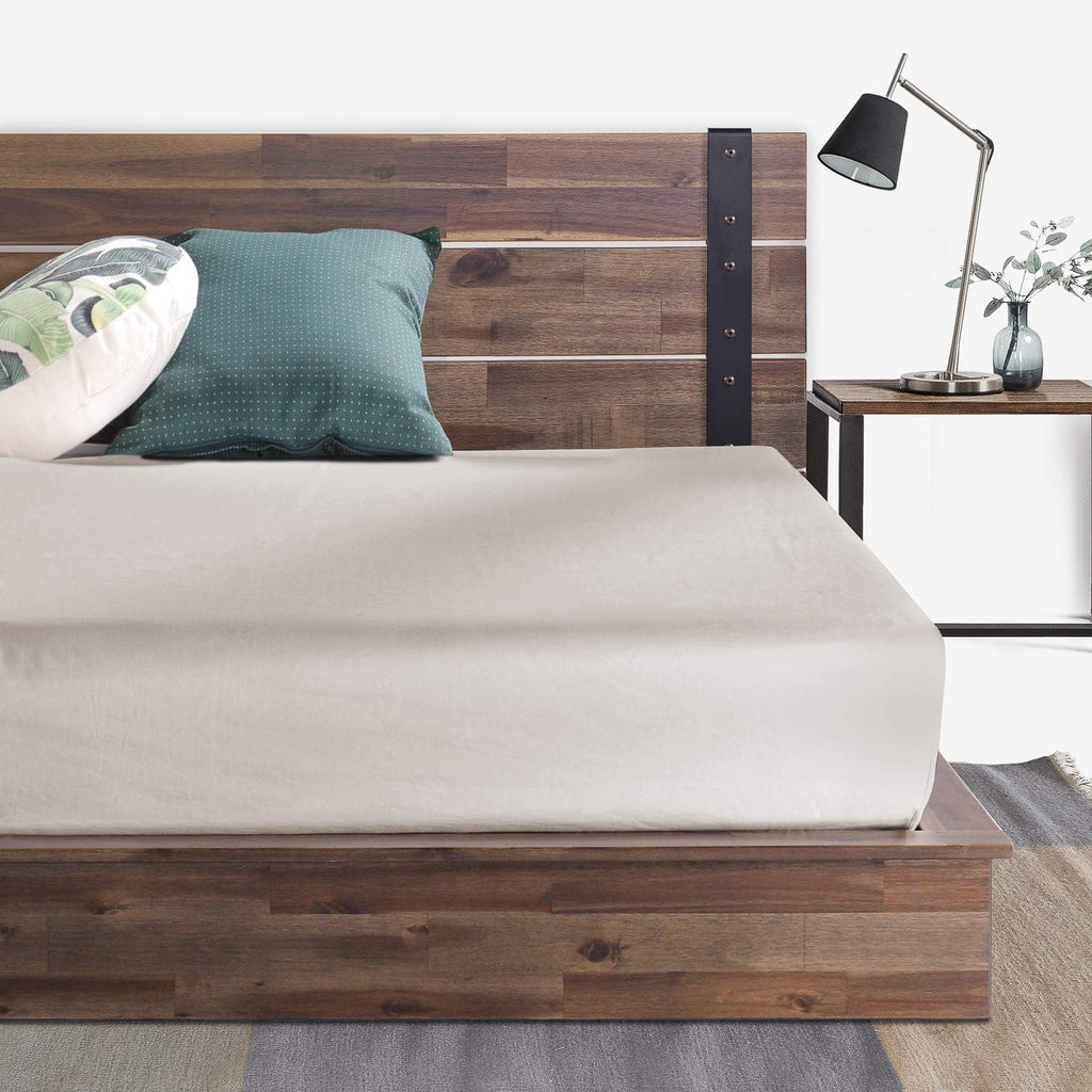 Metal and Wood Platform Bed Frame, Twin C162