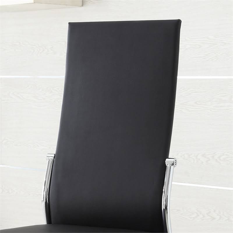 Black Highback Side Chair Set of 2 V9604