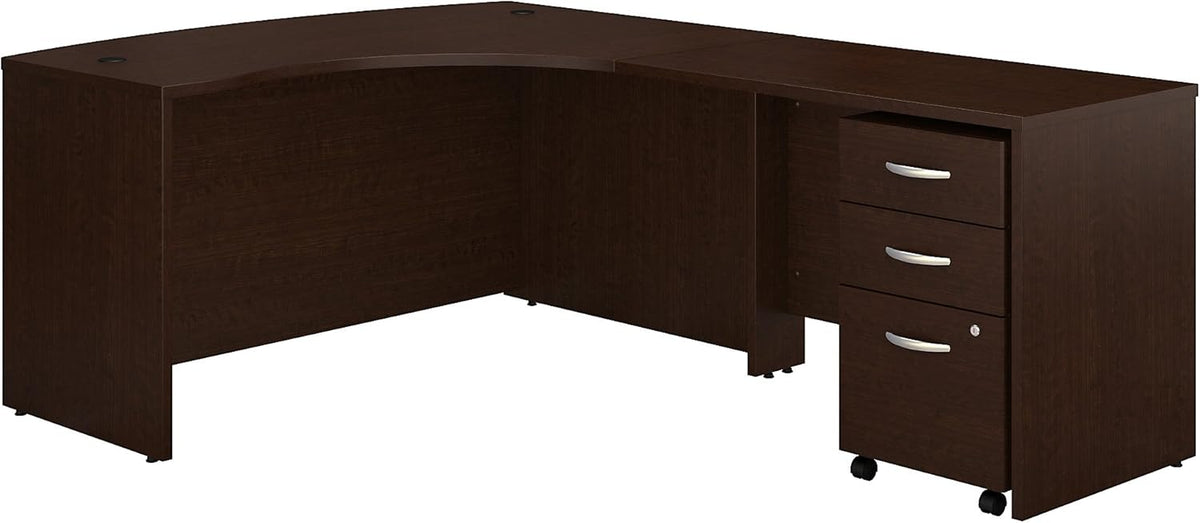 Hansen Cherry L Shaped Desk with Mobile File Cabinet B287
