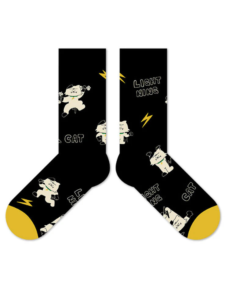 Cute Cartoon Kitty Mid-Calf Socks H992