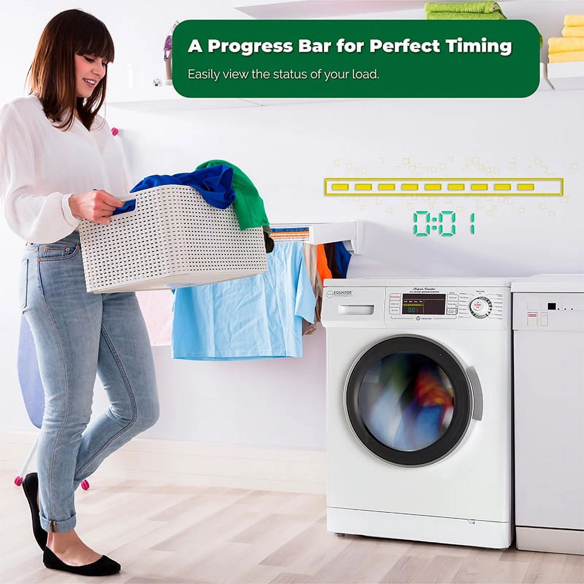 White 13 lbs Compact Combination Washer & Dryer O56679