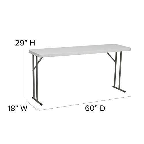 5' White Plastic Folding Training Table Q18731
