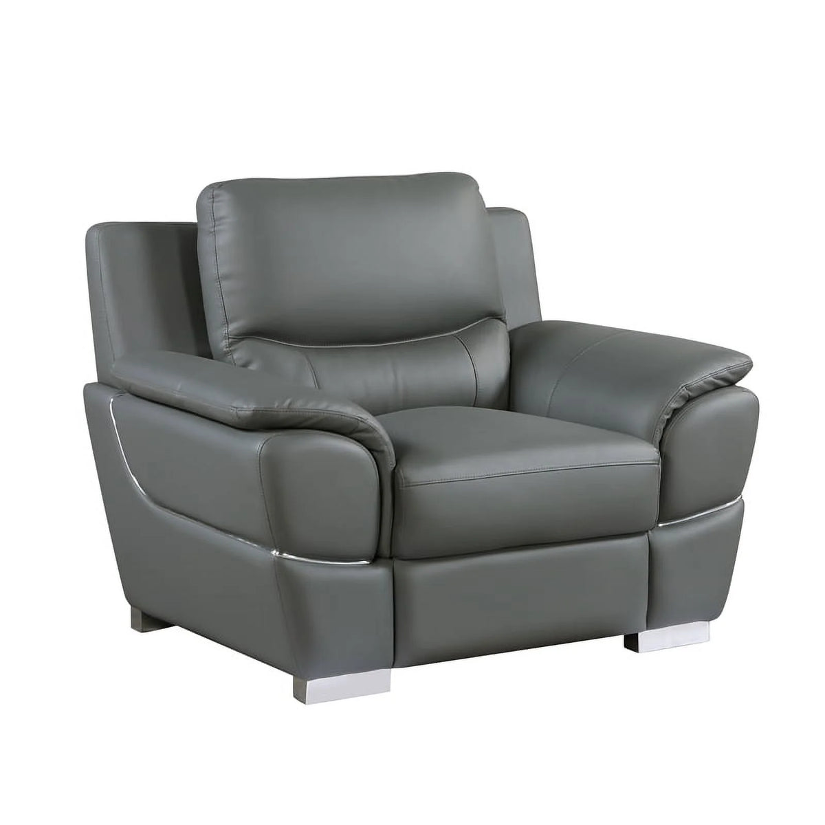Gray Leather Upholstered Chair K232