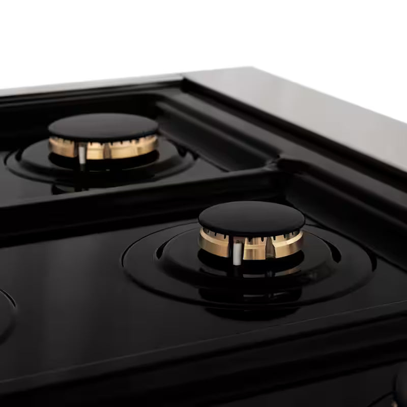 36 in. 6 Burner Gas Cooktop with Gold Knobs in Stainless Steel K890911