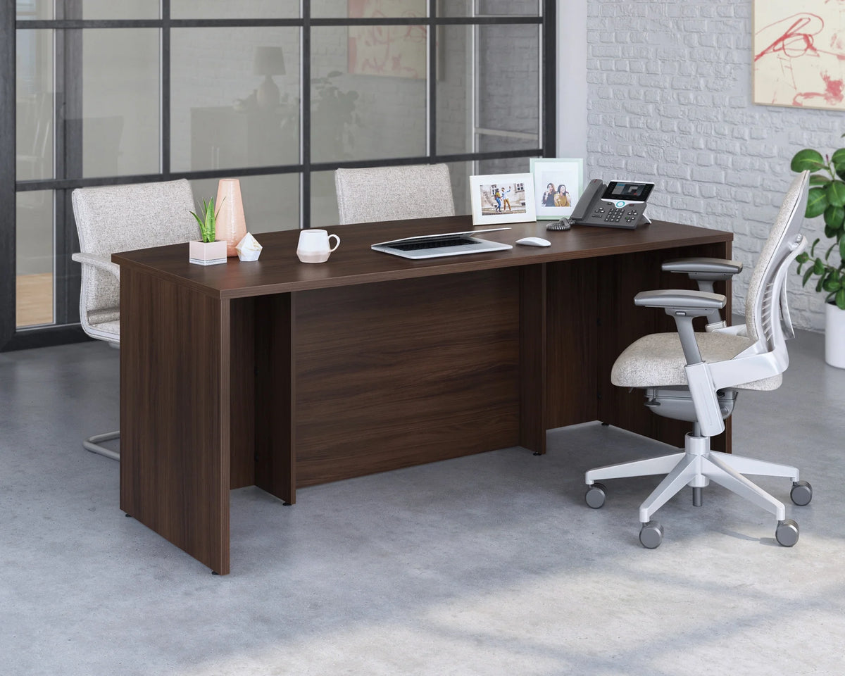 Engineered Wood Bowfront Executive Desk L34570