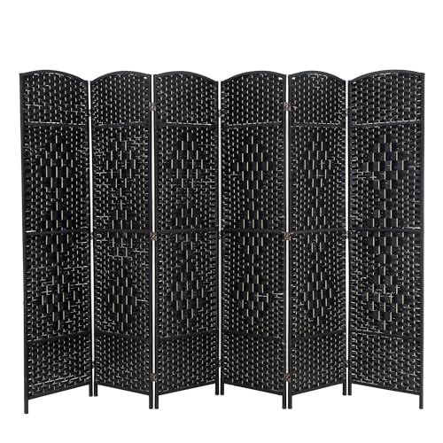 6FT Dark Brown Wooden Folding Room Divider H677554