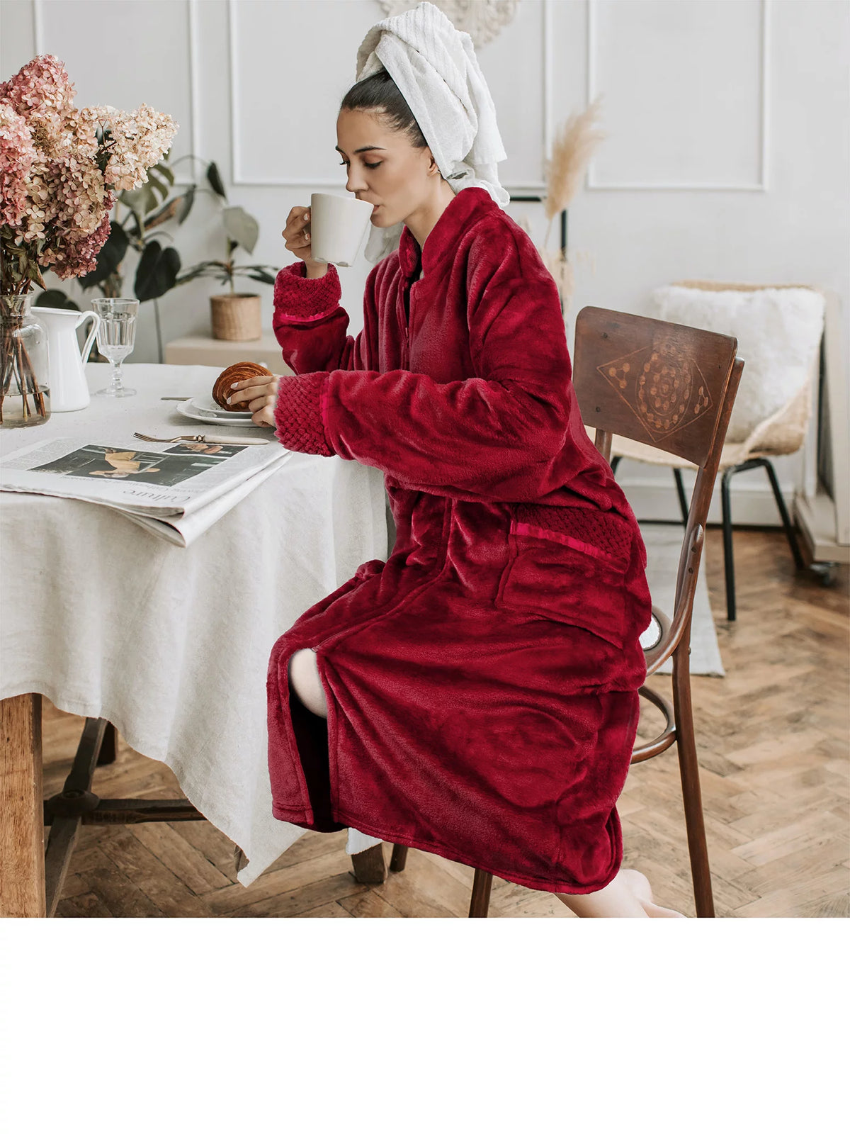 Fleece Zip Up Front Robe U63965