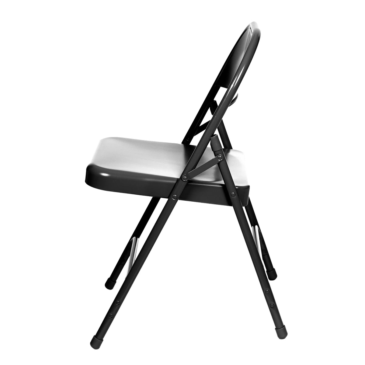Black Steel Folding Chair, Pack of 4 Y9747