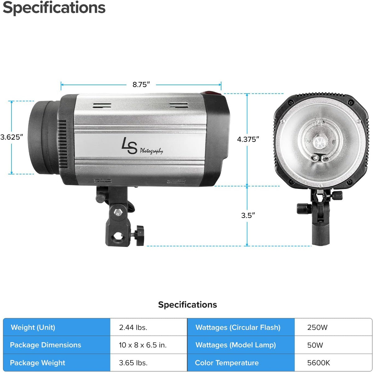 300W 5600K Flash Strobe Monolight with Wireless Trigger & Receiver I414