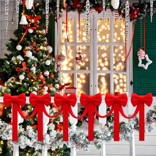 Velvet Bow Garland with 6 Pcs Large Bow F520