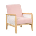 Mid-Century Pink Upholstered Accent Armchair N96799