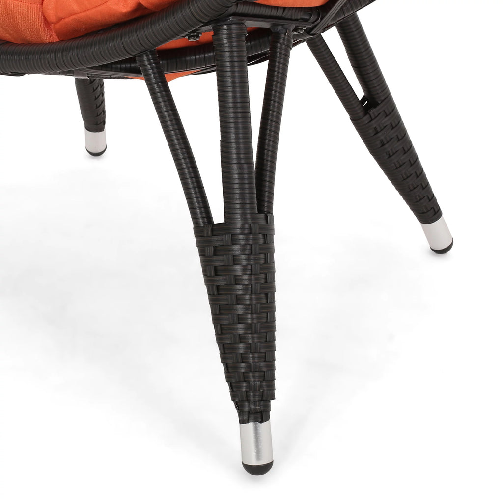Indoor Wicker Teardrop Chair with Cushion W99464