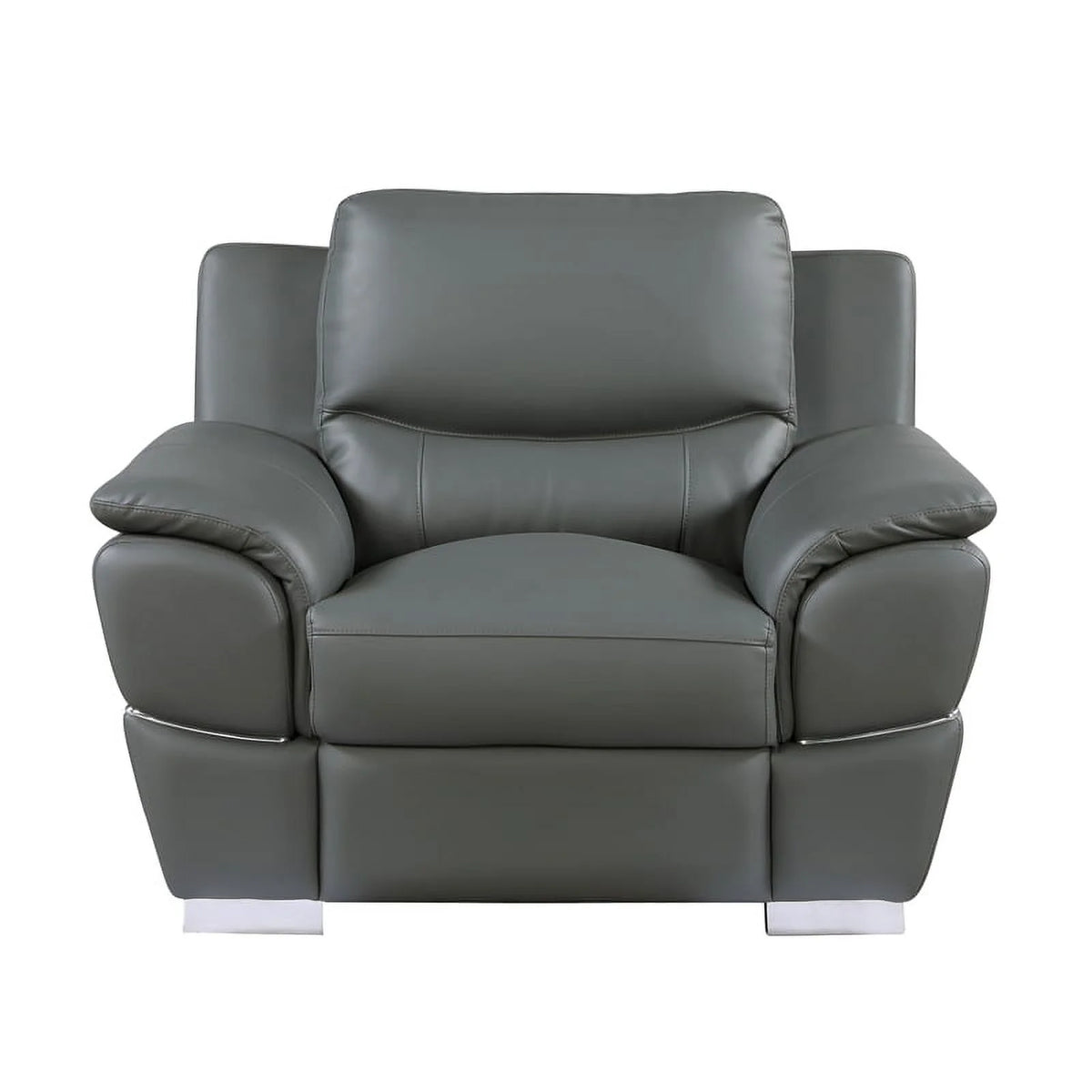 Gray Leather Upholstered Chair K232