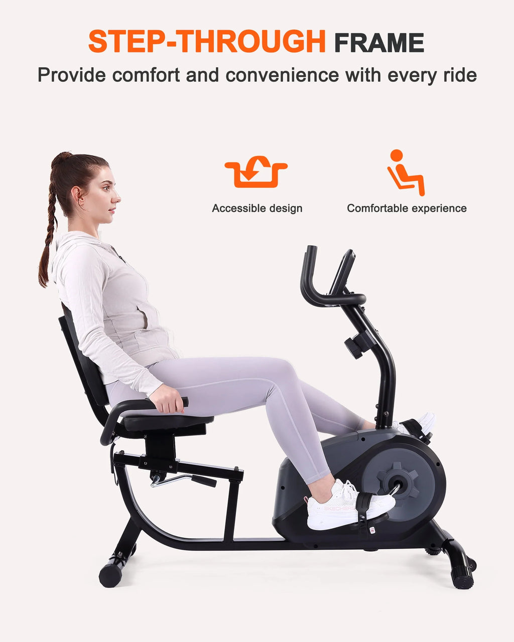 Recumbent Exercise Bike with 16 Levels Resistance 350 lb Weight Capacity Y764169