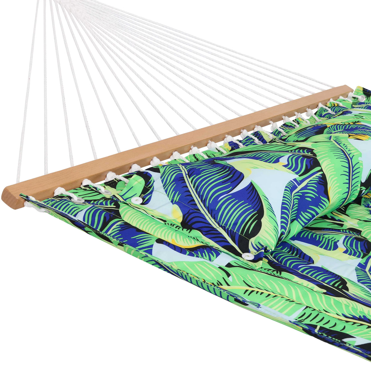 Quilted Printed Fabric 2-Person Hammock and Pillow with S Hooks and Hanging Chains Z636