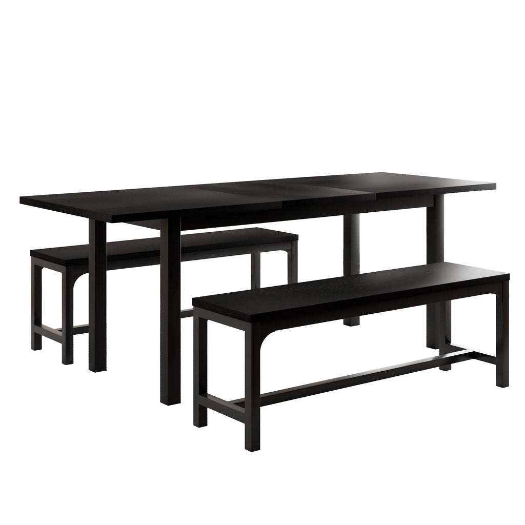 63" Extendable Dining Table Set with 2 Benches D3044