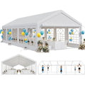 16x32ft Heavy Duty Galvanized Steel Party Tent with Removable Sidewall Windows E4016