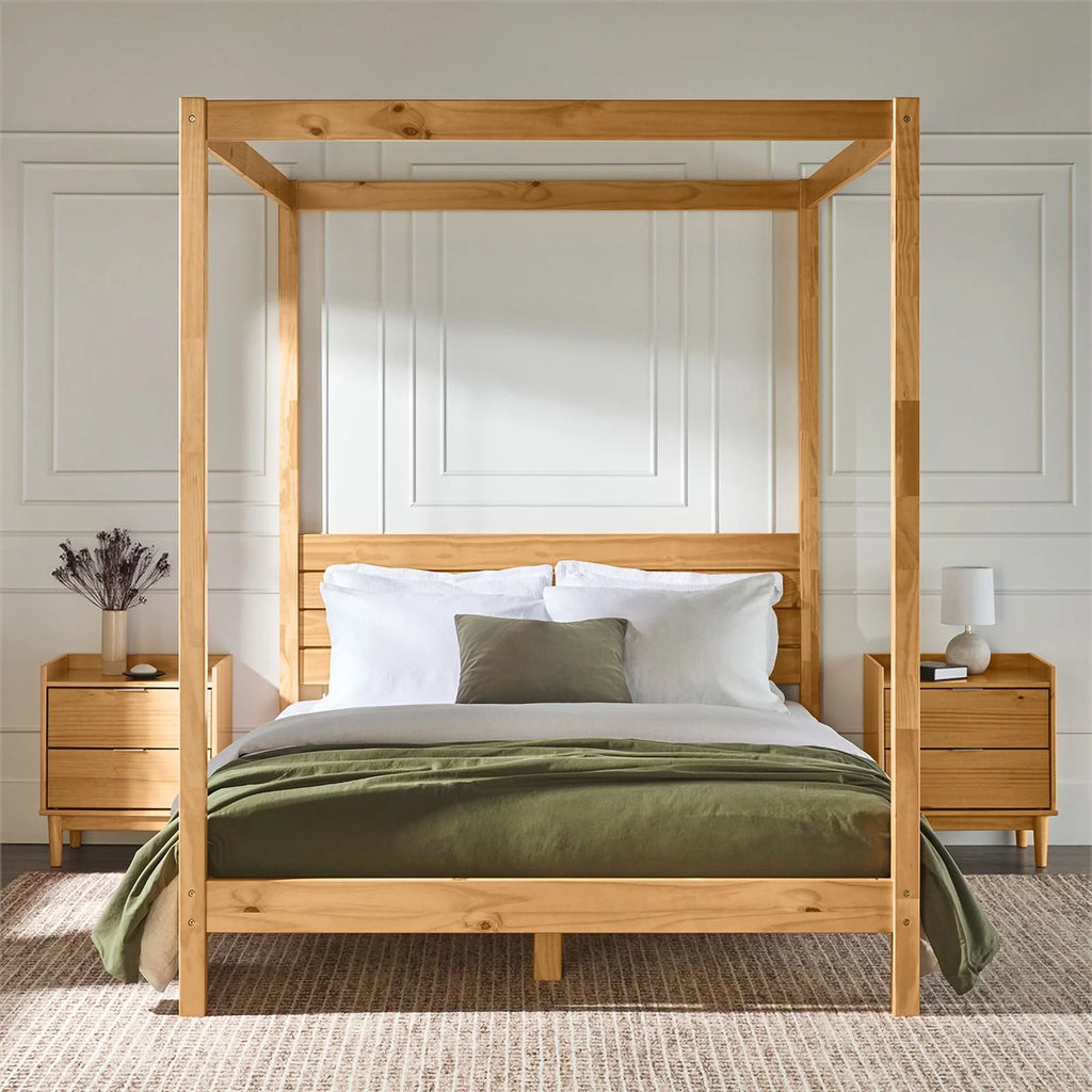Solid Wood Queen Canopy Bed Q5521