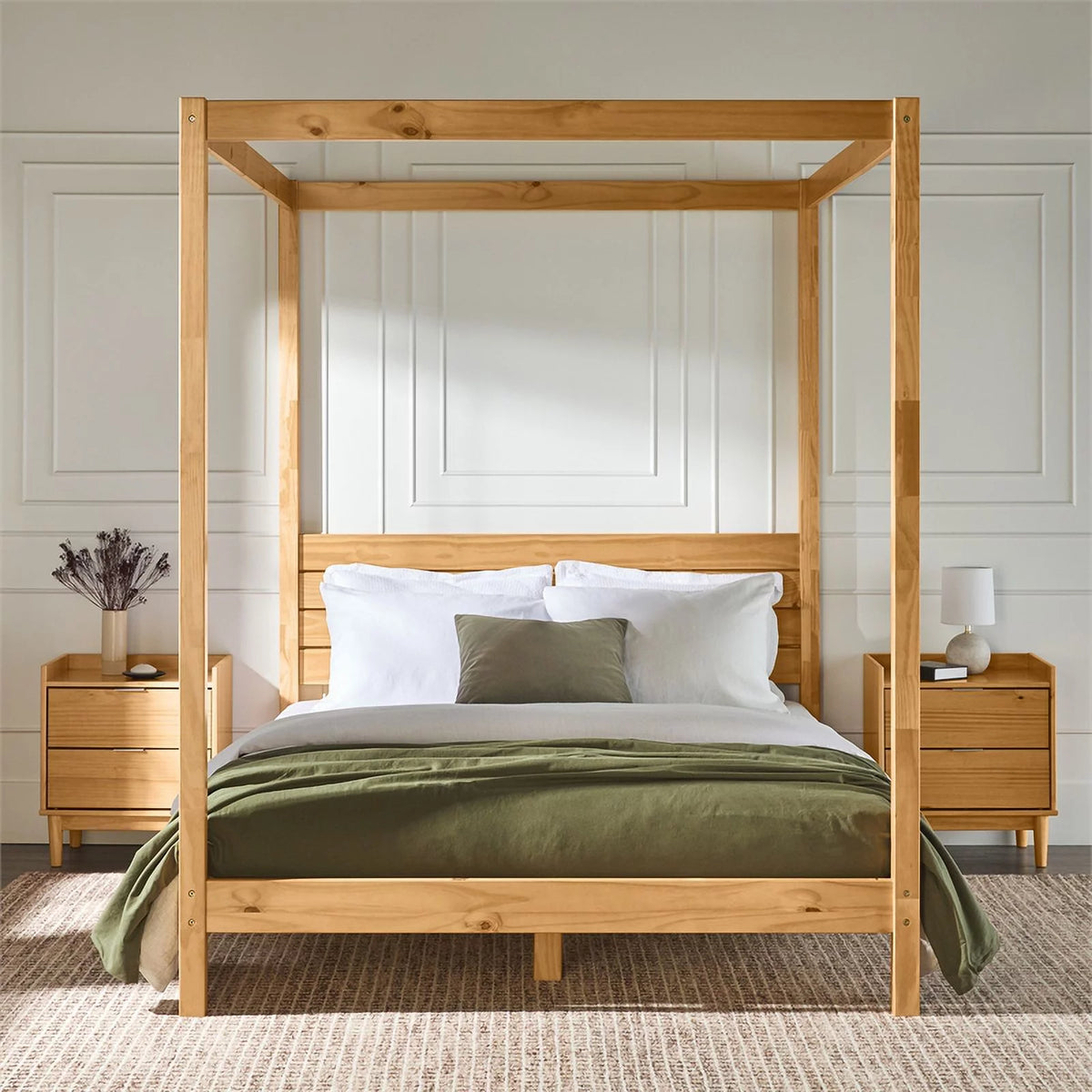 Solid Wood Queen Canopy Bed Q5521