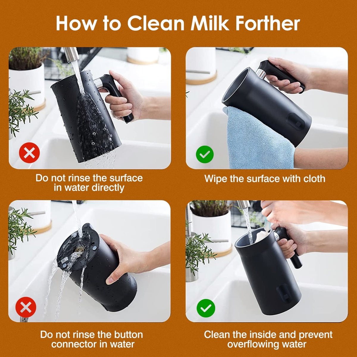 4 in1 Stainless Steel Electric Milk Frother V549805