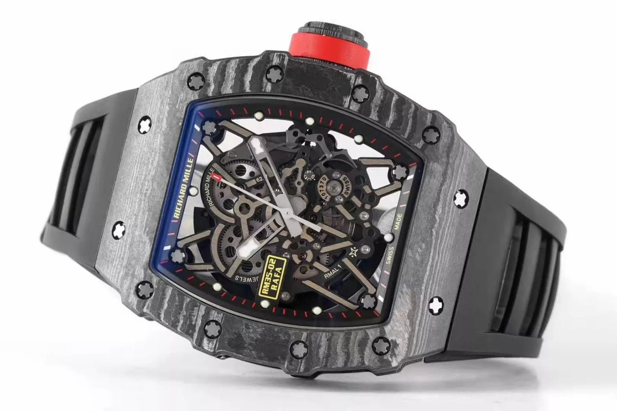 Black Bezel Red Markers Black Rubber Strap S618454