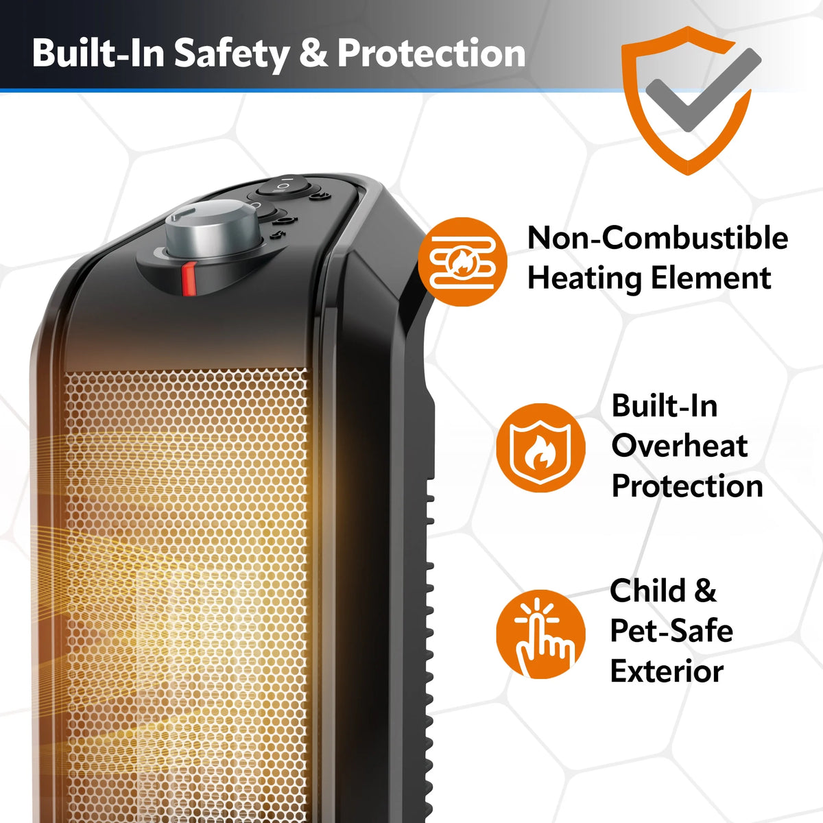 16" 1500W Oscillating Ceramic Tower Space Heater K5357