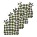 4 Pack Plaid Chair Cushion Pads with Ties S421083