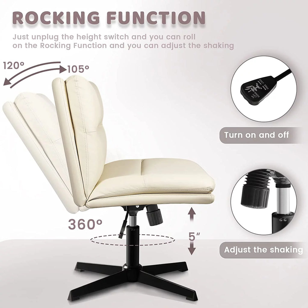 PU Leather Armless Office Desk Chair No Wheels S1727