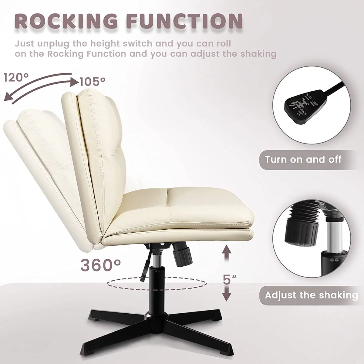 PU Leather Armless Office Desk Chair No Wheels S1727