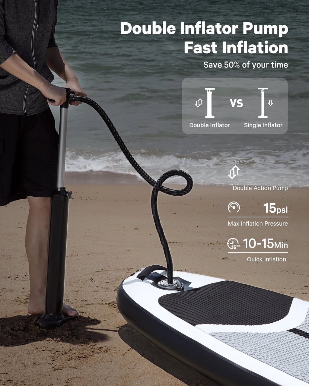 10 Ft. Inflatable Stand up Paddle Board with Backpack E754