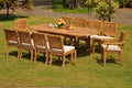 11 Pc Teak Dining Set with 94" Oval Table and 10 Chairs R7600